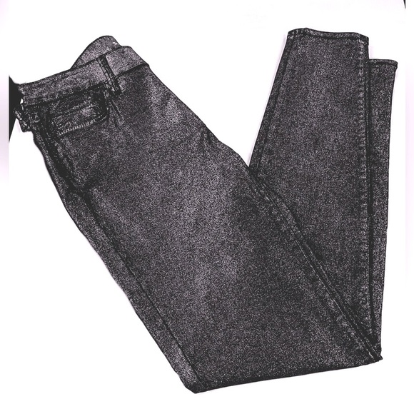 LIKE NEW! WHBM Silver Coated Denim Gray - Picture 1 of 6